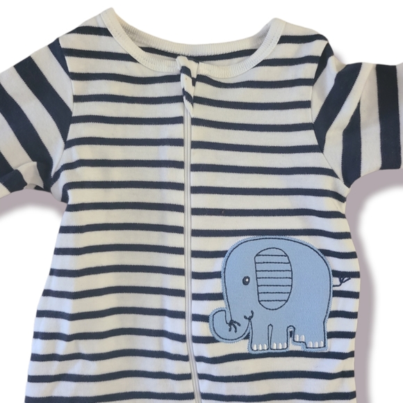 Infant Stripe Elephant Footsie - Picture 2 of 7
